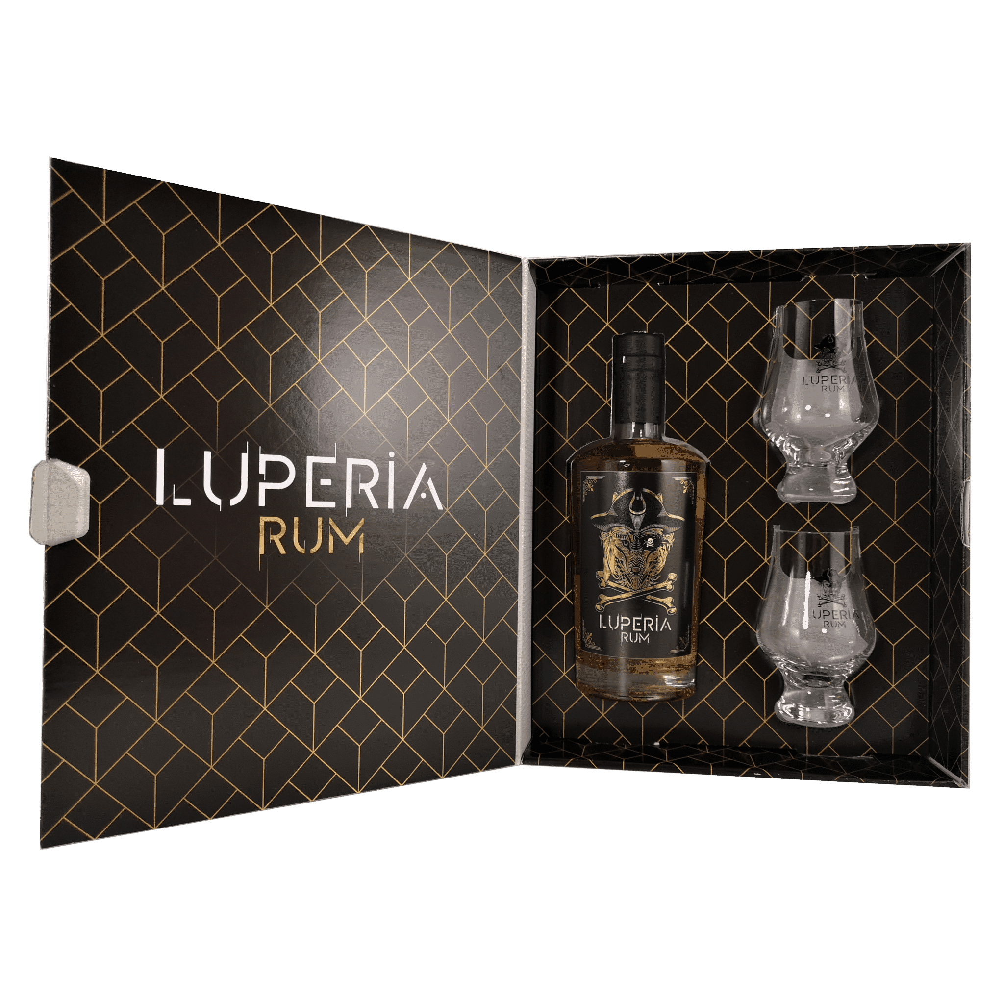 Acquista il Confezione Luperia Rum / 2 bicchieri sul negozio online Vinico